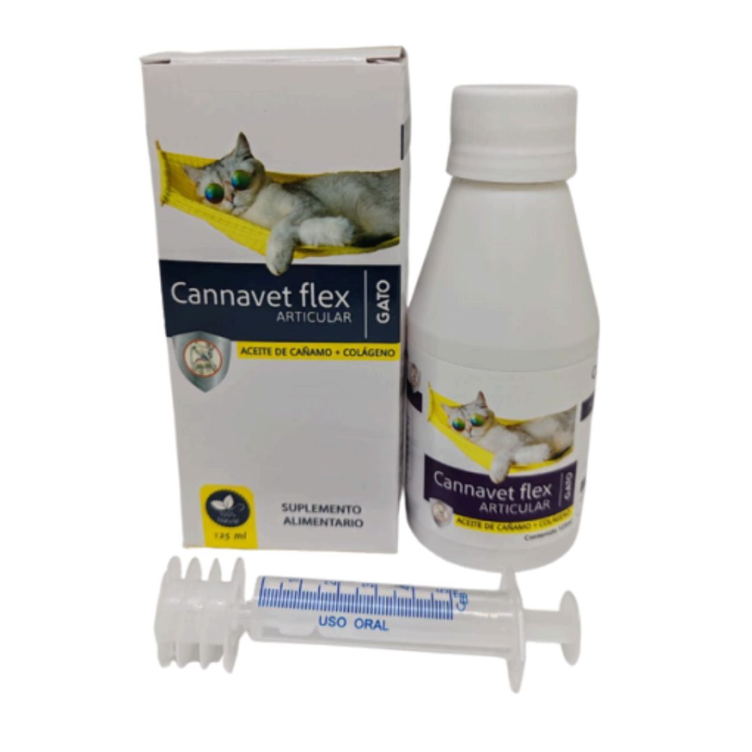 Frasco de CANNAVET FLEX con dosificador para gatos"