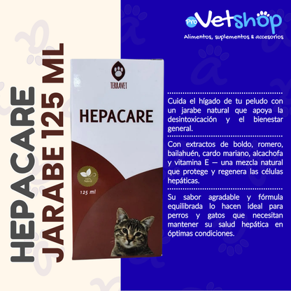 HEPACARE JARABE - Suplemento hepático natural para mascotas