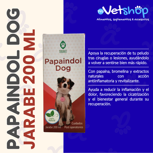 PAPAINDOL DOG JARABE: Recuperación Postoperatoria para Mascotas
