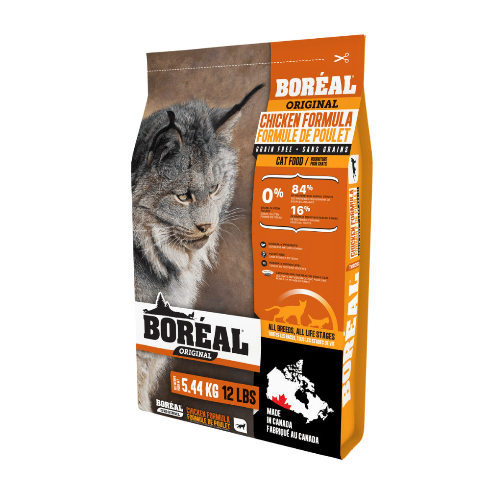 Saco de alimento Boréal Gato Original Chicken premium canadiense.