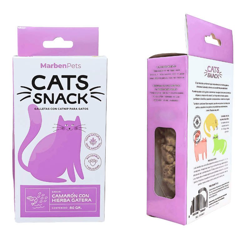 SNACK CAMARON CON CATNIP PARA GATOS MARBEN PETS