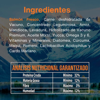 Ingredientes naturales del alimento MOON Super Premium Salmón